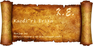Kazári Erika névjegykártya